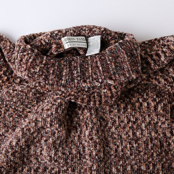 Vtg Carolyn Taylor Sweater Womens Sz L Knit Turtleneck Acrylic 90s Cottagecore - Picture 10 of 11